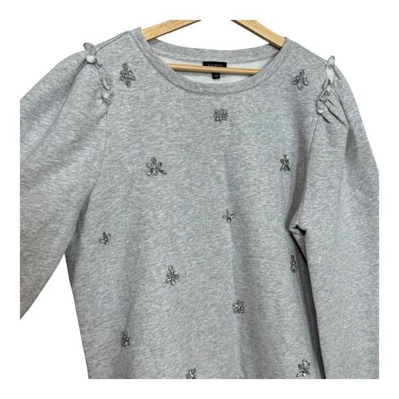 Talbots Women's Puff Sleeve Top sweater  Light Gray - size xl NWOT - Picture 2 of 10
